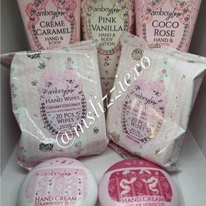 Amber Glow Hand & Body Care Set of 7 - Pink and White